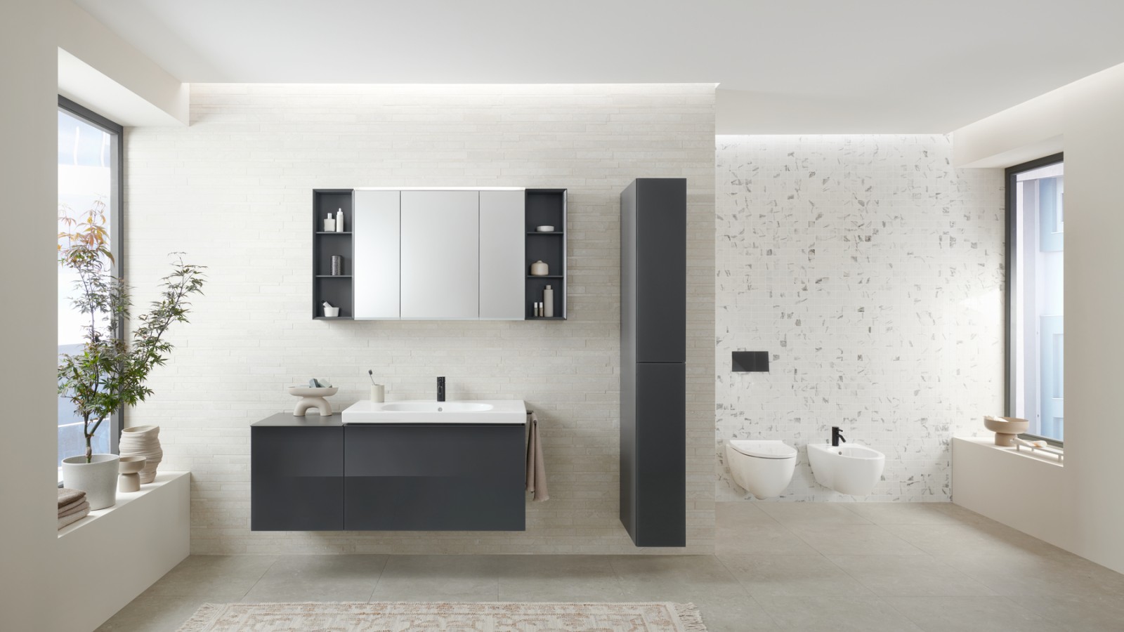 Geberit Acanto cu finisaj lavă sticlă Geberit Acanto cu finisaj lavă sticlă