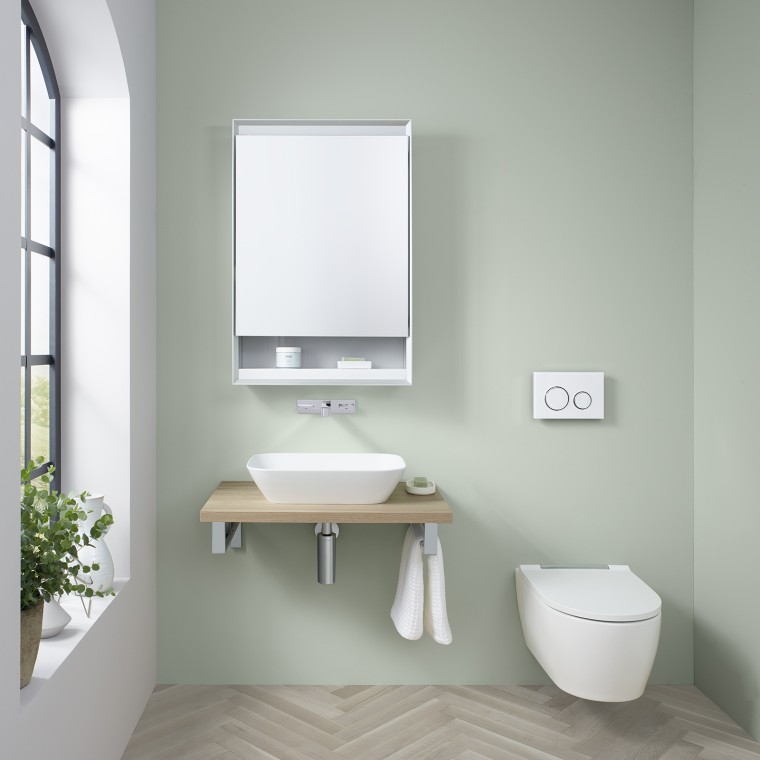 Baie pentru oaspeţi cu mobilier pentru baie Geberit ONE Baie pentru oaspeţi cu mobilier pentru baie Geberit ONE