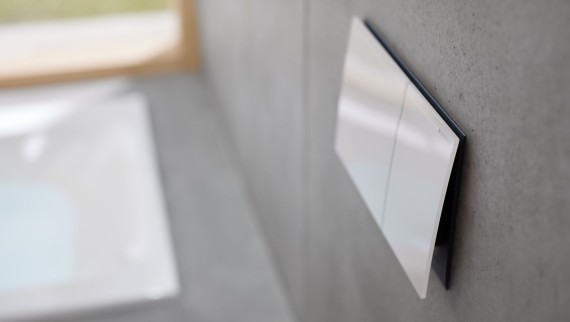 Geberit Sigma70 în sticlă albă Geberit Sigma70 în sticlă albă