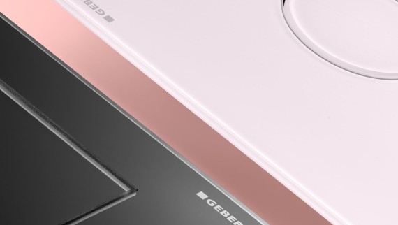 Clapeta de acționare a spălării Geberit Sigma40 cu o adâncime de doar 4 mm Clapeta de acționare a spălării Geberit Sigma40 cu o adâncime de doar 4 mm