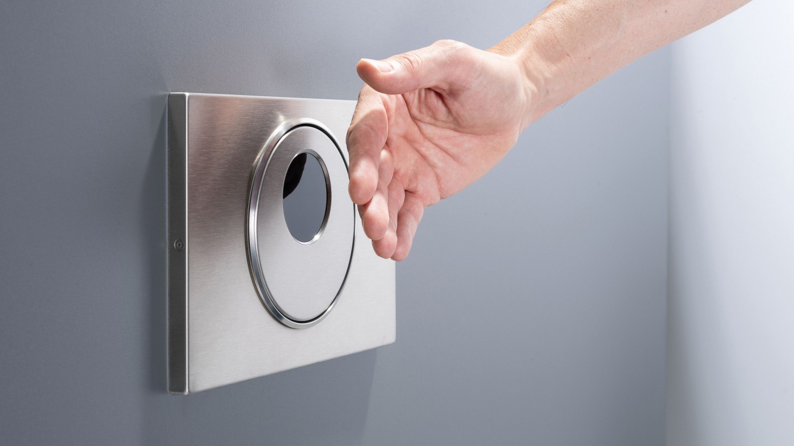 Clapetă de acționare fără atingere Geberit Sigma10 round, cu acționare de la distanță pentru spălare