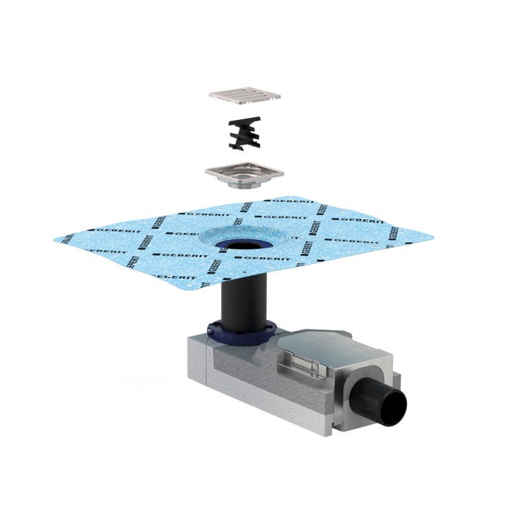 Kit de instalare Geberit pentru sifon de pardoseală pentru duş Kit de instalare Geberit pentru sifon de pardoseală pentru duş