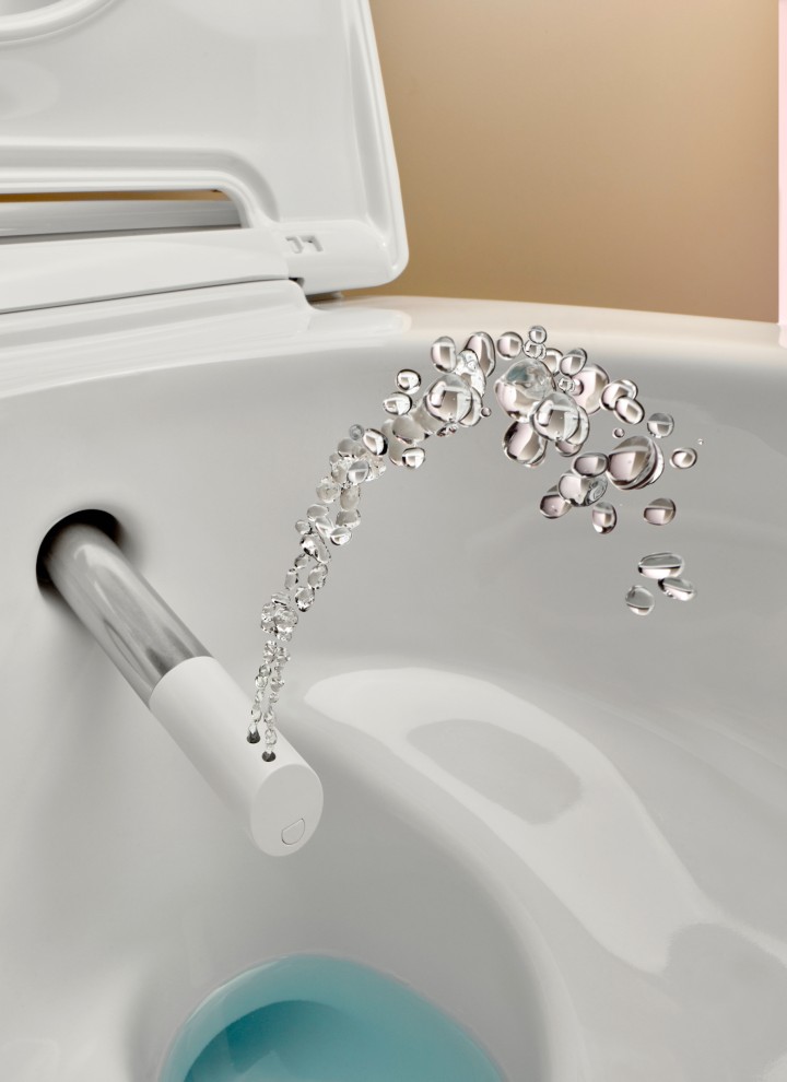 Vas wc cu funcție de bideu Geberit AquaClean cu duză de pulverizare Vas wc cu funcție de bideu Geberit AquaClean cu duză de pulverizare