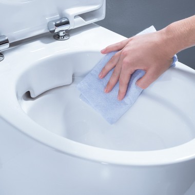 Vas wc Geberit fără ramă de spălare, uşor de curăţat