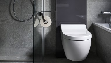 Modulul sanitar Geberit Monolith cu vasul wc cu funcție de bideu Geberit AquaClean Tuma
