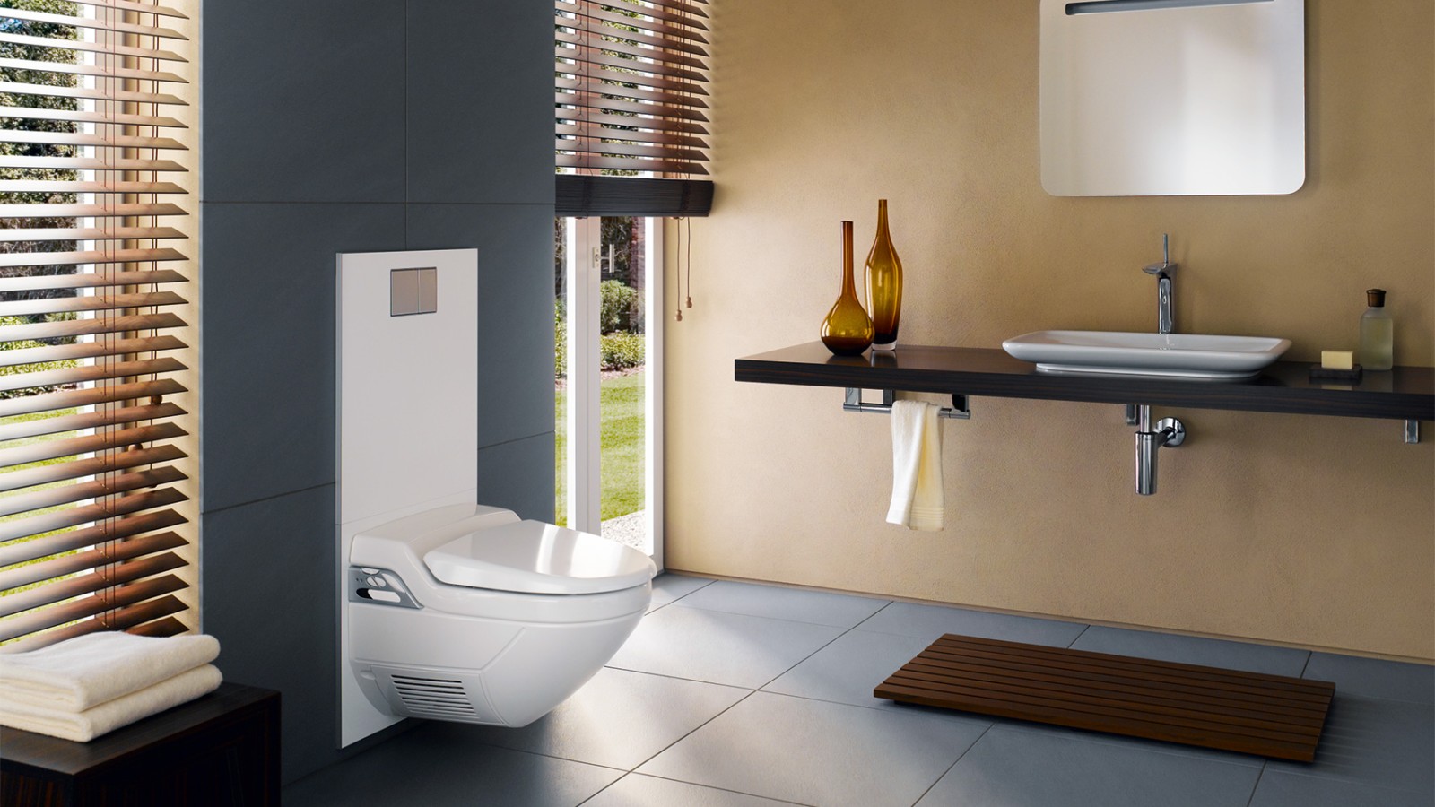 Din punct de vedere vizual, în anii '90 a revenit calmul – dar multe băi au devenit ceva mai mari Din punct de vedere vizual, în anii '90 a revenit calmul – dar multe băi au devenit ceva mai mari