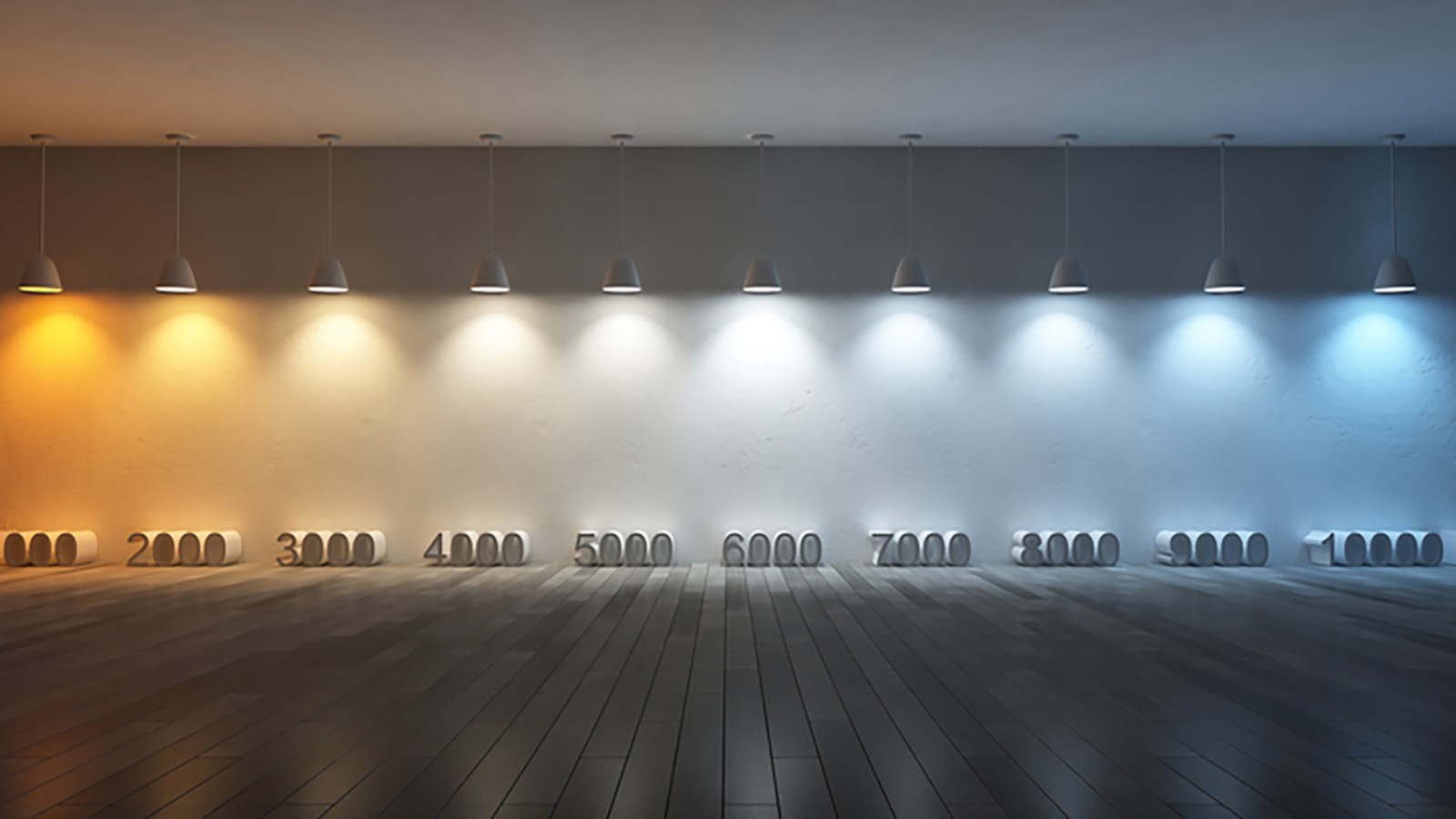 Ilustrație a temperaturii de culoare cu diferite valori kelvin (© iStock.com/SuriyaKK) Ilustrație a temperaturii de culoare cu diferite valori kelvin (© iStock.com/SuriyaKK)