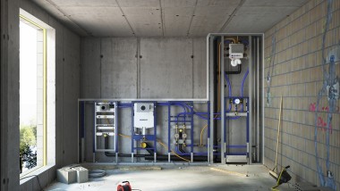 Instalaţii şi rezervoare Geberit Duofix într-un sistem de perete