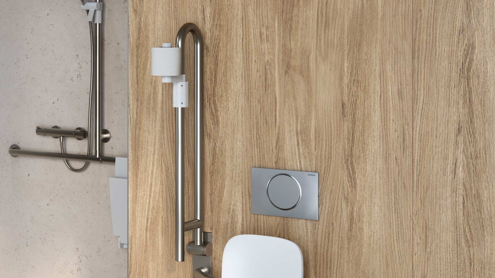 Buton controlat prin RF pe șina de coborâre Buton controlat prin RF pe șina de coborâre