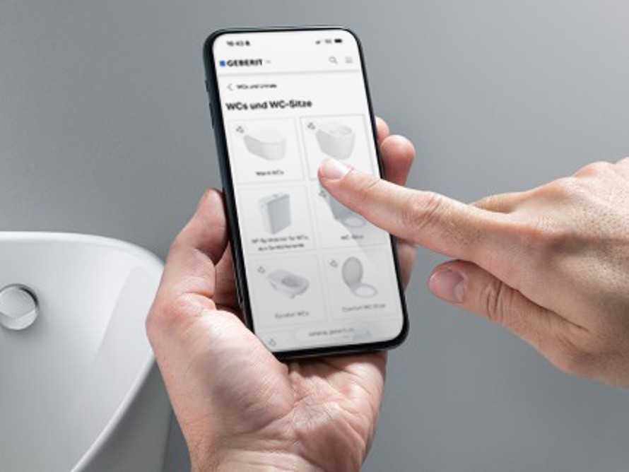 Captură de ecran din catalogul de produse Geberit