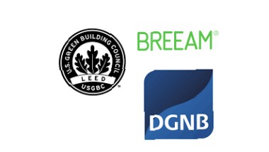 BREEAM, LEED și DGNB reprezintă cele mai importante trei sisteme de certificare pentru clădiri sustenabile la nivel mondial.