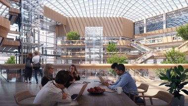 Inundat de lumină datorită fațadei și acoperișului din sticlă: Interiorul clădirii (©Foster&Partners) Inundat de lumină datorită fațadei și acoperișului din sticlă: Interiorul clădirii (©Foster&Partners)