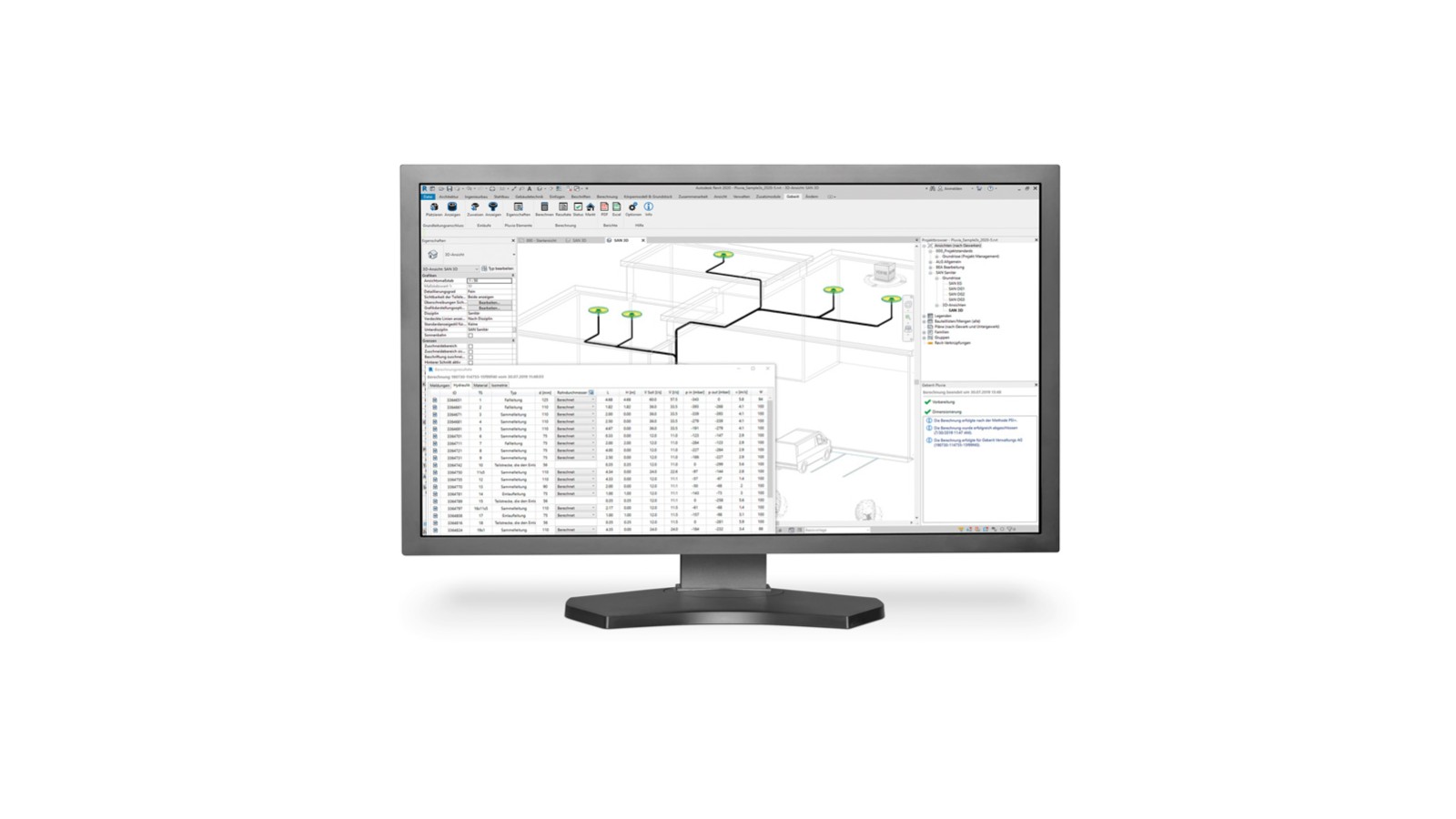 Captura de ecran a unei solicitări de calcul Pluvia