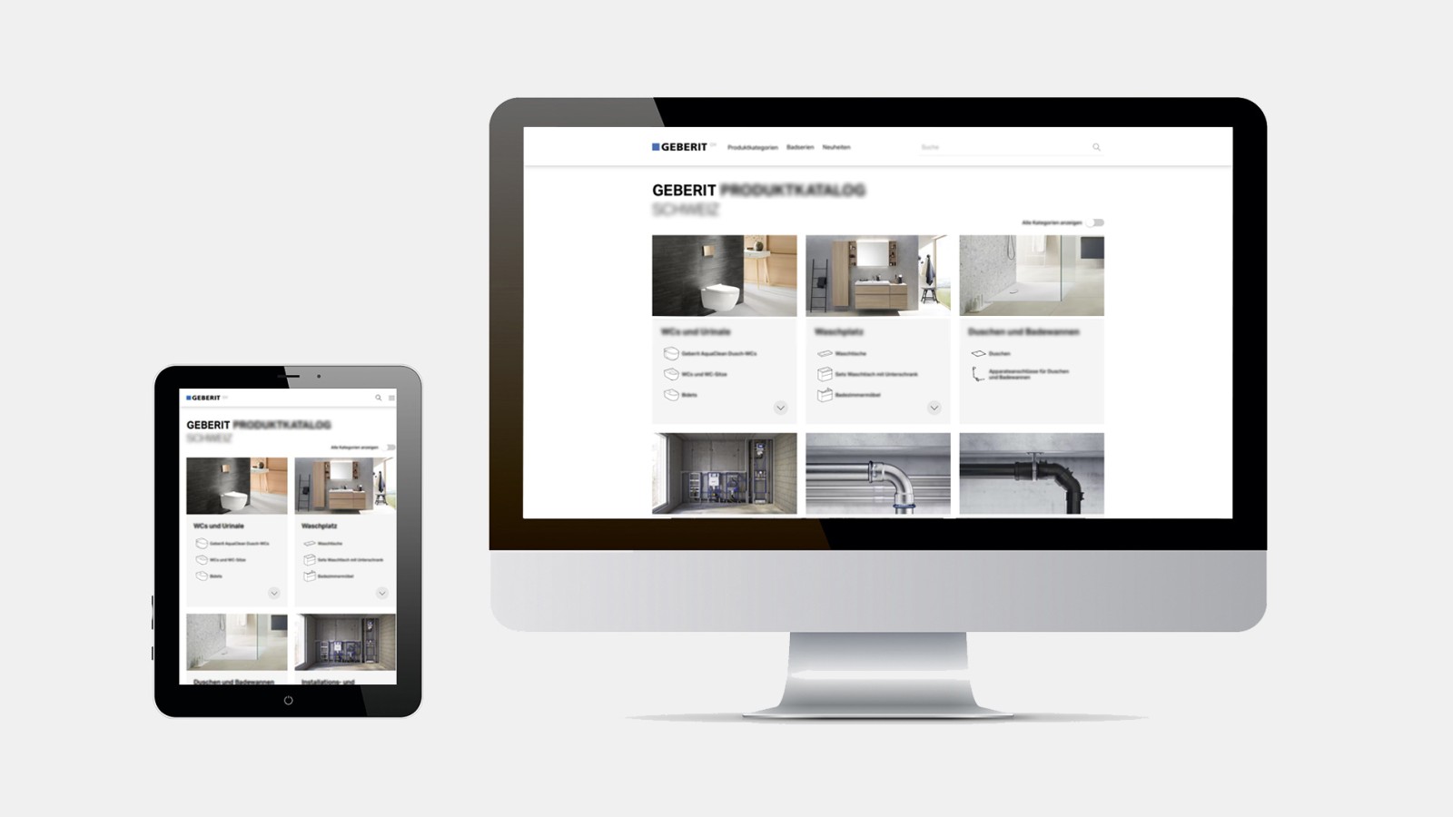 Captură de ecran din catalogul de produse Geberit