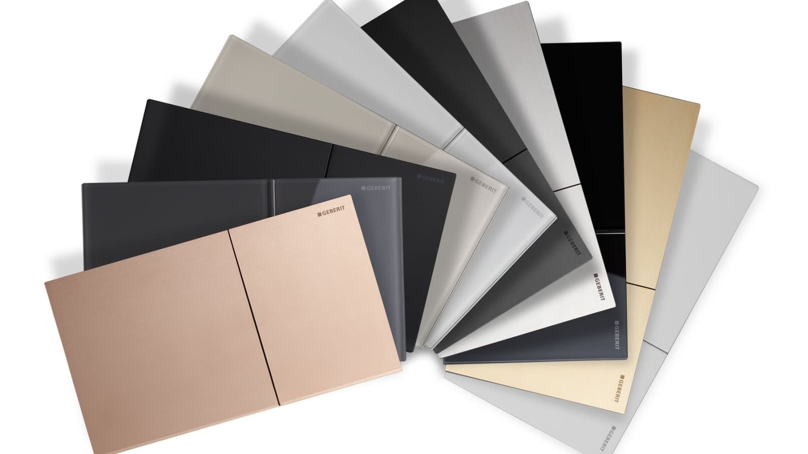 Gama de suprafeţe disponibile pentru clapetele de acţionare Geberit Sigma70 Gama de suprafeţe disponibile pentru clapetele de acţionare Geberit Sigma70