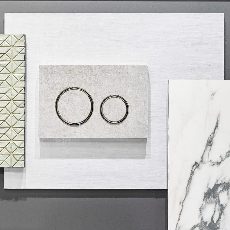 Clapetă de acţionare Sigma 20 cu aspect de beton şi inele de design cromat Clapetă de acţionare Sigma 20 cu aspect de beton şi inele de design cromat