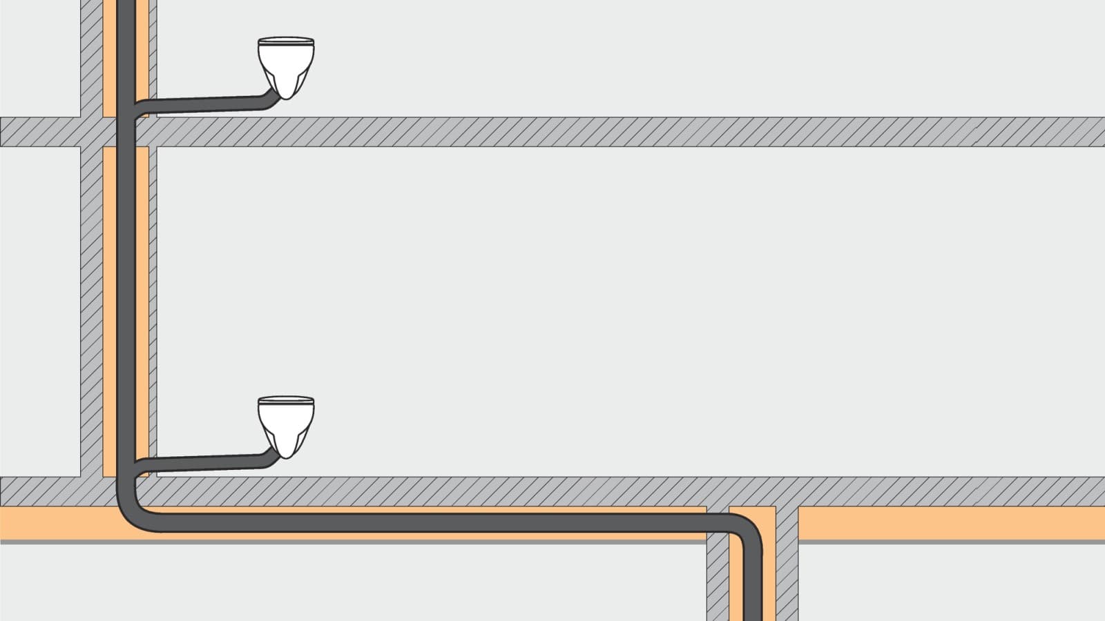 Sistemele de drenaj care utilizează Geberit SuperTube necesită mai puțin spațiu și oferă mai multă libertate în planificare. Sistemele de drenaj care utilizează Geberit SuperTube necesită mai puțin spațiu și oferă mai multă libertate în planificare.