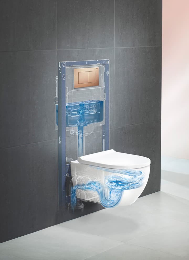 Geberit WC System cu WC Acanto, TurboFlush și clapetă de acționare Geberit Sigma40 Geberit WC System cu WC Acanto, TurboFlush și clapetă de acționare Geberit Sigma40