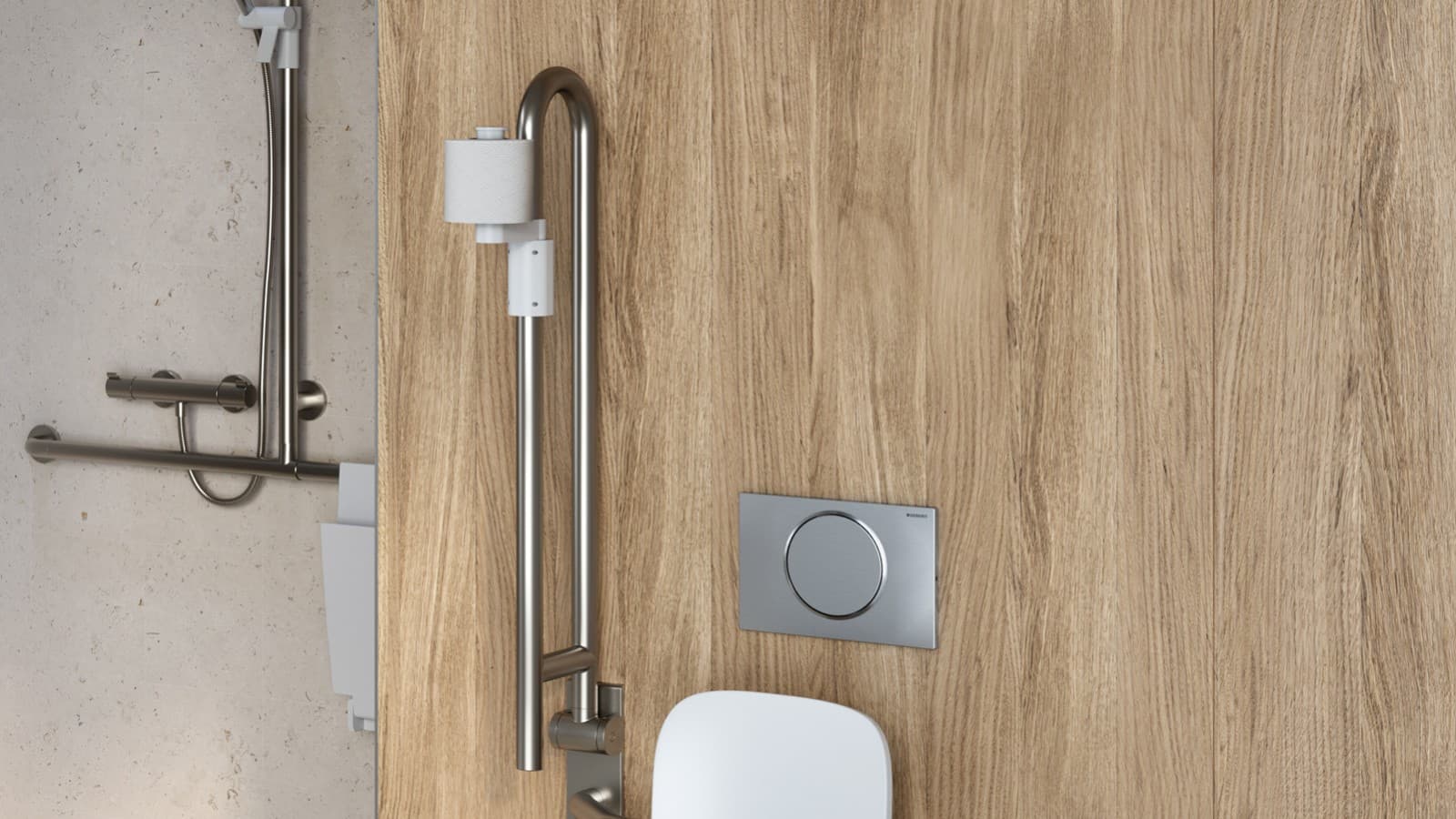 Buton controlat prin RF pe șina de coborâre Buton controlat prin RF pe șina de coborâre