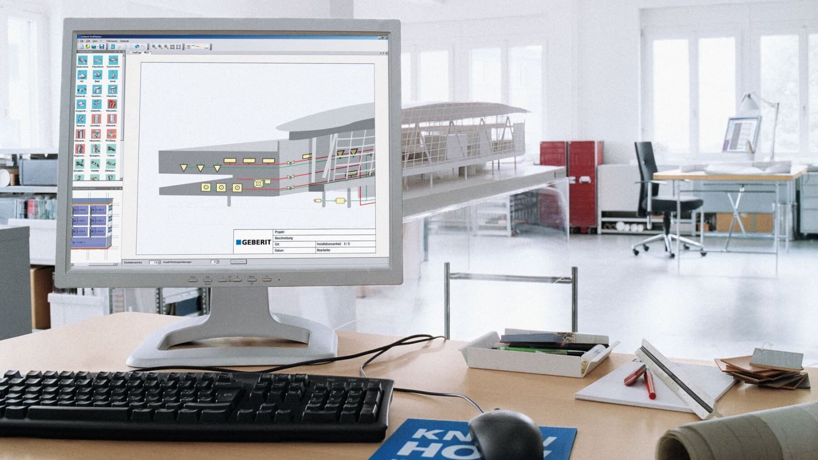 Ecran de calculator cu Geberit ProPlanner Ecran de calculator cu Geberit ProPlanner