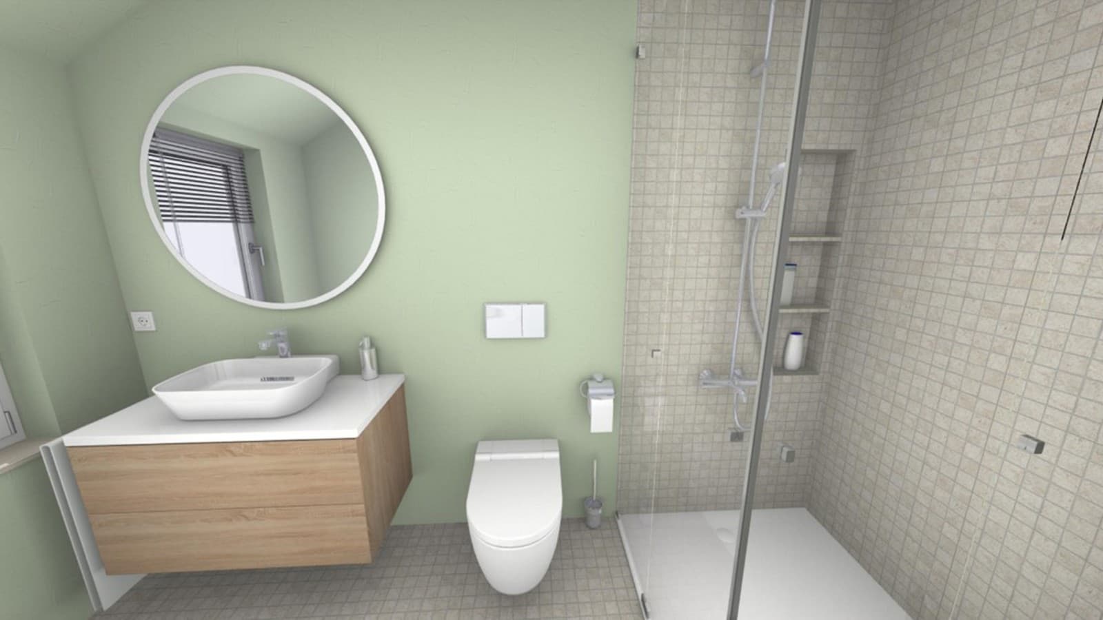 „Baia verde” vizualizată în programul Geberit Bathroom Planner (© Geberit) „Baia verde” vizualizată în programul Geberit Bathroom Planner (© Geberit)