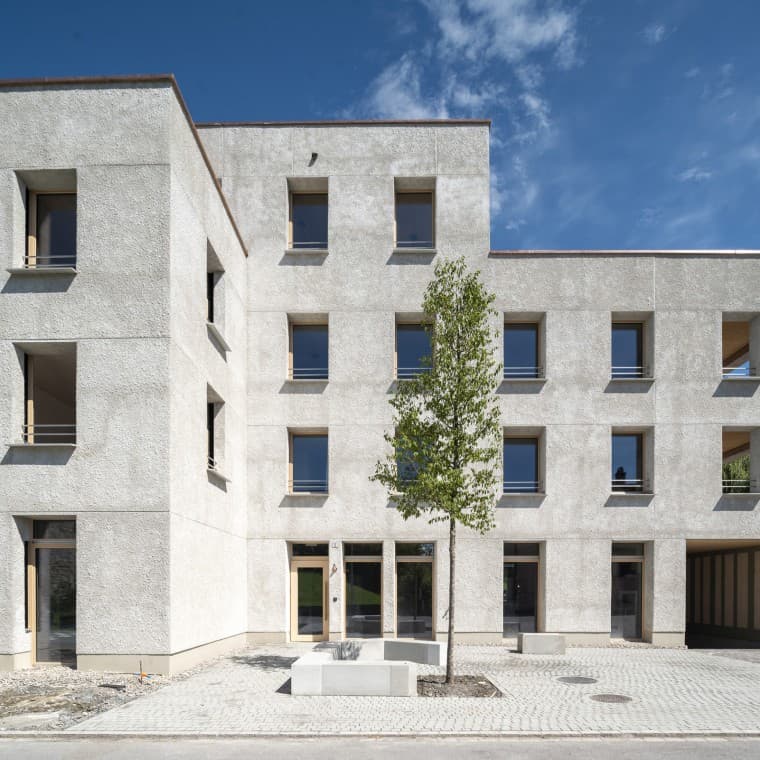 În proiectul Widnau sunt utilizate materiale dezvoltate in-house, cum ar fi betonul de cânepă Cancret. (© Openly / Jens Ellensohn) În proiectul Widnau sunt utilizate materiale dezvoltate in-house, cum ar fi betonul de cânepă Cancret. (© Openly / Jens Ellensohn)