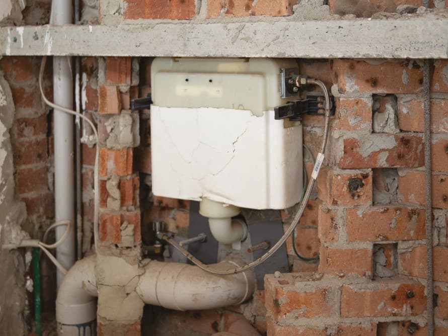 Rezervor de toaletă încastrat original Geberit în Casa Tamarama (© Geberit) Rezervor de toaletă încastrat original Geberit în Casa Tamarama (© Geberit)