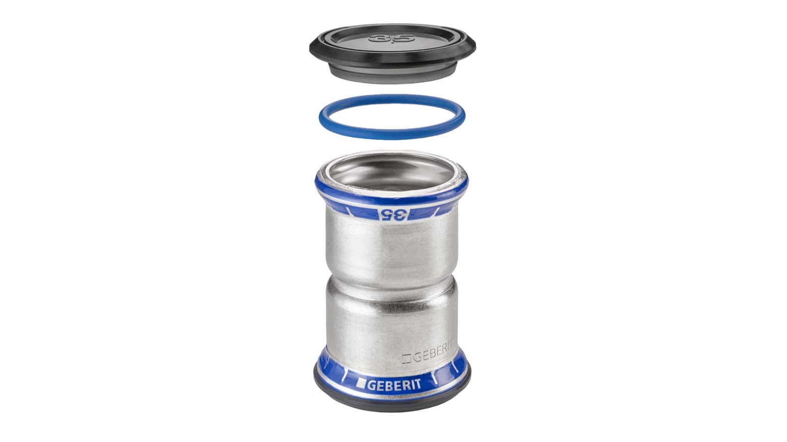 Geberit Mapress Oțel- Inox, FKM, albastru: pentru utilizare cu medii care conțin ulei Geberit Mapress Oțel- Inox, FKM, albastru: pentru utilizare cu medii care conțin ulei