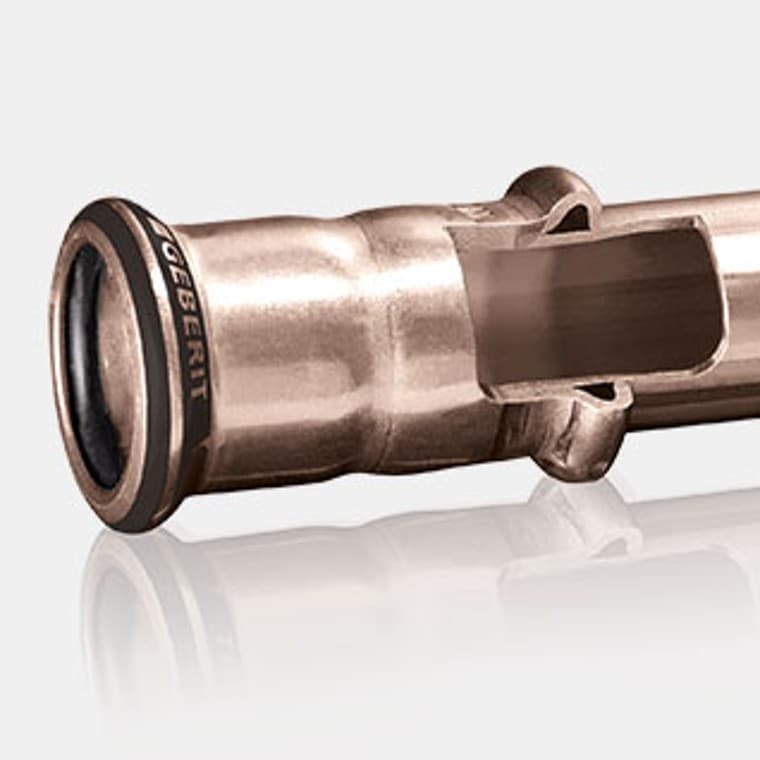 Secţiune ţeavă şi mufă Geberit Mapress CuNiFe Secţiune ţeavă şi mufă Geberit Mapress CuNiFe